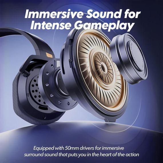 Бездротова ігрова гарнітура Bluetooth Nubwo з мікрофоном, 2.4 ГГц, навушники накладні повнорозмірні геймерські для ПК ноутбука | Зображення 1