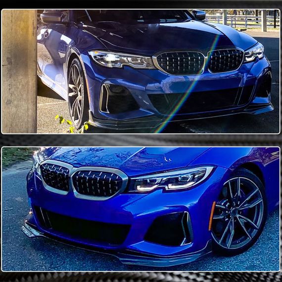 Накладка на передній бампер Lip V3 (для M-Sport 2018-2022, Карбон) для BMW 3 серія G20/21 2018- рр | Зображення 3