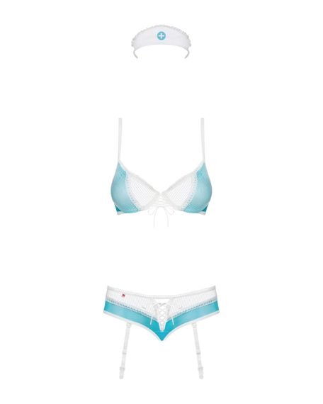 Еротичний костюм медсестри Obsessive 834-CST-6 L/XL, біло-блакитний | Зображення 4