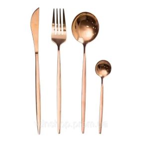 Набор столовых приборов 24 предмета набор ложек вилок и ножей на 6 персон Бронзовый HP-20-44