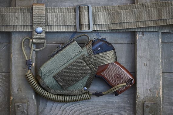 Шнур страховий витий Тренчик-Карабін витою для пістолета паракорд олива 972 ms | Зображення 2