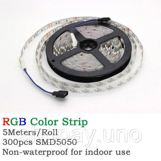 Підсвічування інтер'єру світлодіодною стрічкою 5050 RGB LED 5 м 220 v, Led стрічка в приміщення KT-91 | Зображення 2