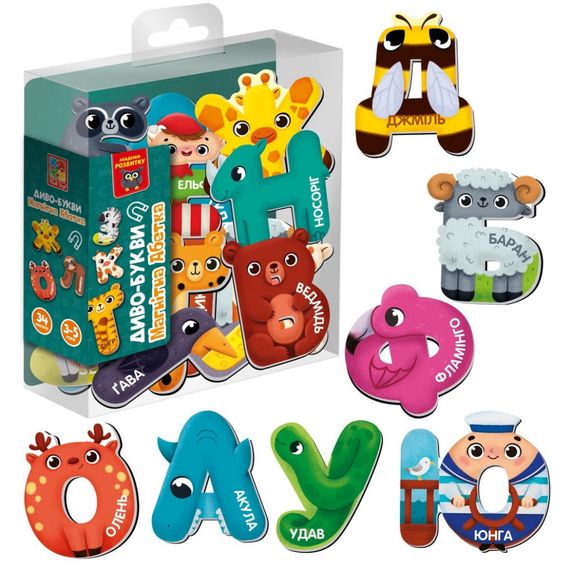 Детская развивающая магнитная игра "Чудо-буквы. Азбука" VT5411-18 34 магнита | Зображення 2