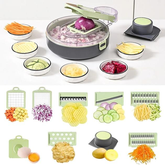 Овощерезка с контейнером Vegetable Cutter 9 в 1 | Зображення 5