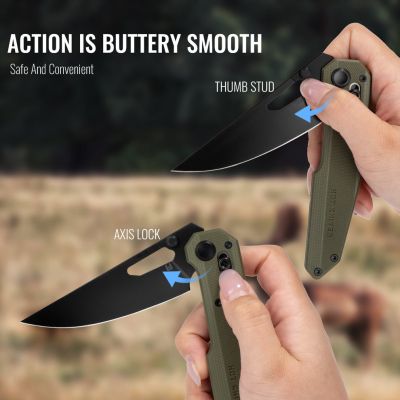 Нож Hightron Sharplyn,14C28N, G10, зелений, чорний клинок (HK01GRN) | Зображення 5