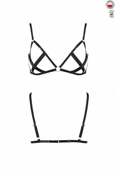 Відкритий бюстгальтер-стрепи Passion Exclusive NICKY BRA L/XL, black sexstyle