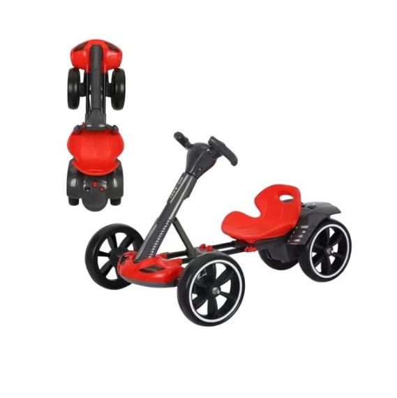 Дитячий складаний електромобіль Go-Kart з акумулятором та пультом електрокар Червоний | Зображення 6