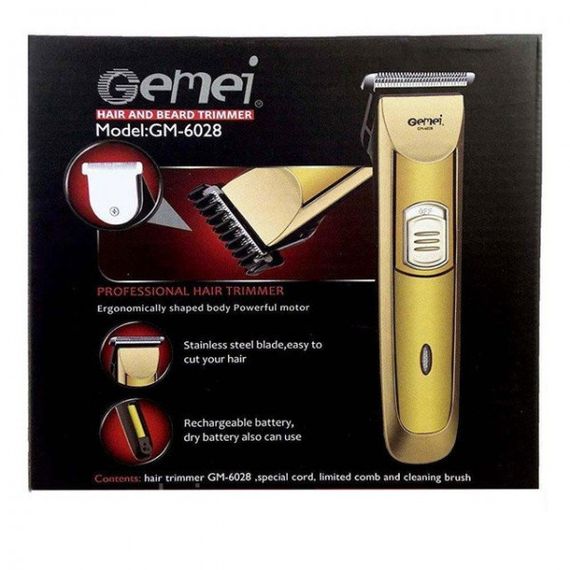 Аккумуляторный мужской триммер для бороды усов Gemei Gm 6028 машинка для стрижки | Зображення 5
