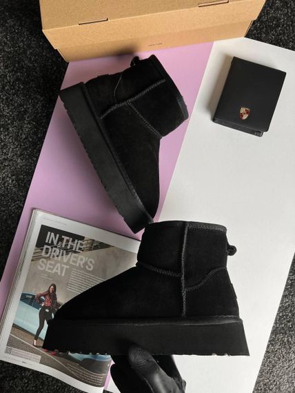 Уги UGG Classic Mini Platform Black Fur | Зображення 5
