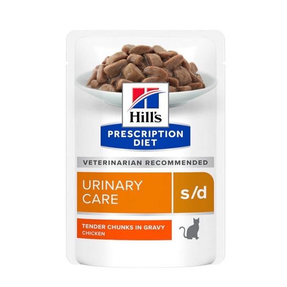 Корм Hill PD Feline S/D Chicken Pouches вологий з куркою для котів із захворюваннями сечостатевої системи 85 гр
