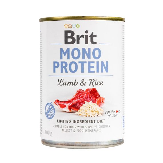 Влажный корм Brit Mono Protein Lamb &amp; Rice для собак, с ягнятиной и рисом, 400 г