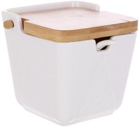 Банка Ceram-Bamboo для цукру, солі, спецій з бамбуковою кришкою відкидною 10.5х9.5см
