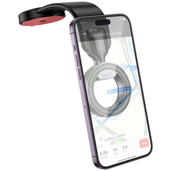 Автотримач Hoco H71 Totem Ring magnetic (center console) Black metal gray | Зображення 2