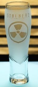 Бокал для пива сока воды 440 мл с гравировкой  игры  Сталкер 2 S.T.A.L.K.E.R. 2 матовое стекло подарок фанату