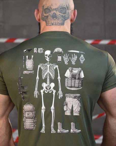 Тактична волога відвідна футболка SABUR скелет олива НП5205 | Зображення 3