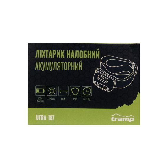 Ліхтар Tramp налобний акумуляторний водостійкий IPX5, потужний похідний ліхтарик, трамп ліхтар для походу і риболовлі | Зображення 7