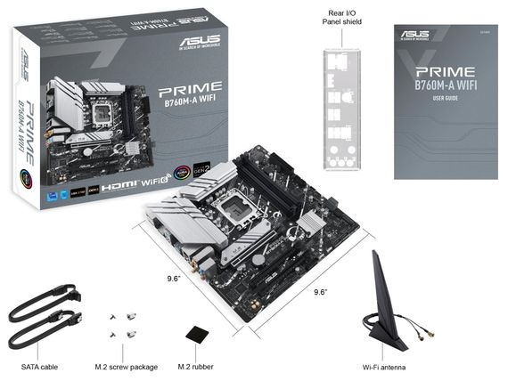 Материнcкая плата ASUS PRIME B760M-A WIFI D4 s1700 B760 4xDDR4 M.2 HDMI DP Wi-Fi BT mATX 90MB1CX0-M1EAY0 | Зображення 1