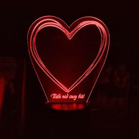 Акриловый светильник-ночник Сердце Тебе под силу все красный tty-n002062
