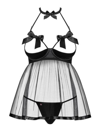 Бебідол Obsessive Delishya babydoll black L / XL, Черный, L/XL | Зображення 3
