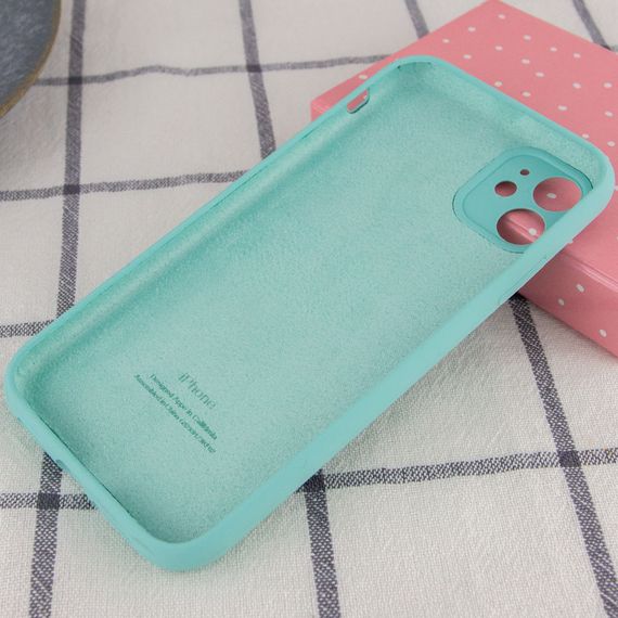 Чехол Silicone Case Full Camera Protective (AA) для Apple iPhone 12 (6.1") Бирюзовый / Marine Green | Зображення 2