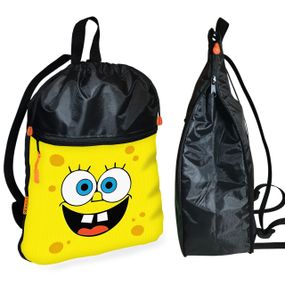 Рюкзак-мішок для взуття, спортивної форми Губка Боб дитяча сумка для змінки з розширювачем (01225)
