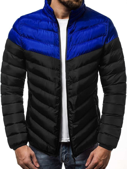 Куртка двоколірника зима чорно-синій M L