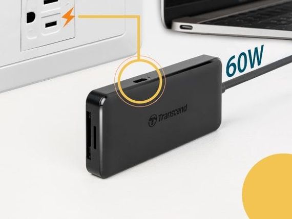 Хаб Transcend USB Type-C HUB 6 ports microSD/SD Black (TS-HUB5C) | Зображення 5