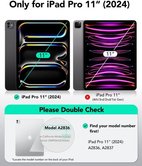 Чехол ESR для iPad Pro 11" с держателем для стилуса, съемным магнитным чехлом, вертикальной подставкой, синий | Зображення 1