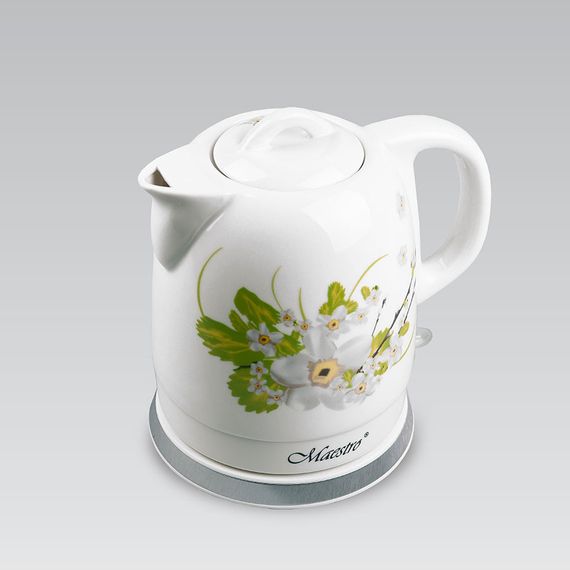 Электрочайник керамический Maestro MR-066-WHITE FLOWERS, 1.5 л, 1200 Вт | Зображення 1