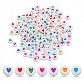 Декоративні намистинки для творчості Серця Dom Busin УТ100031343 в упаковці 170 шт