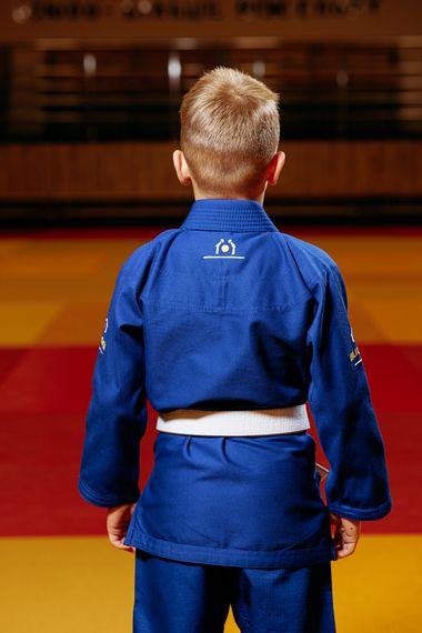 Синє дитяче кімоно для хлопчиків, грепплінг, TM BUDOGI, зріст 120 см, щільність 350 гр/м.кв. | Зображення 4