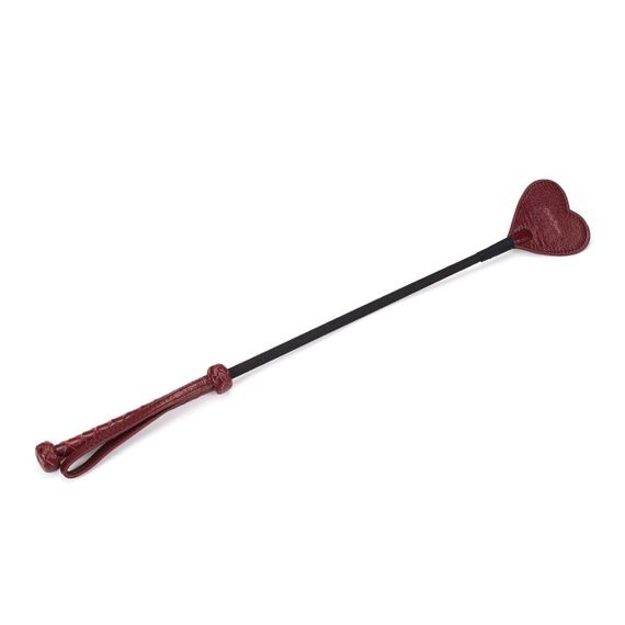 Шлепалка-сердечко Liebe Seele Wine Red Riding Crop with Heart-Shape Tip, натуральная кожа sexstyle
