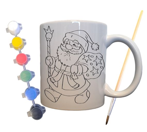 Набор для творчества кружка раскраска "Подарки на Новый Год" 330 мл белая (КР0055) | Зображення 1