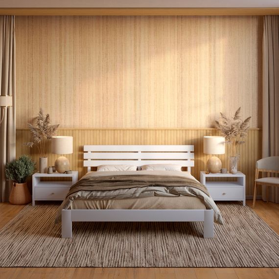 Двоспальне дерев&#039;яне ліжко Mebigrand Новара Сіро-блакитний (S2010R80B) 160х200 см (MBG-4163)