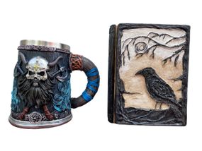 Подарунковий набір Кухоль 3D Скандинавський Воїн і Блокнот 3D «Тінь Ворона»