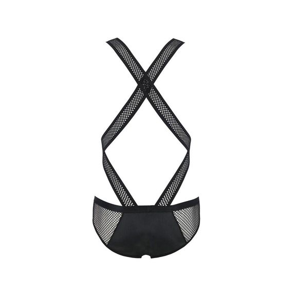 Чоловіче еротичне сітчасте боді Passion Victor XXL/XXXL, чорне, екошкіра, сітка | Зображення 5