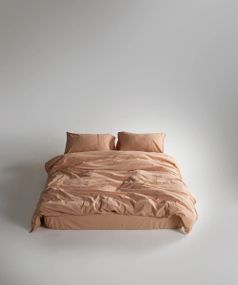 Постельное белье Limasso Stonewashed Ranforce 200 х 220 см Toast