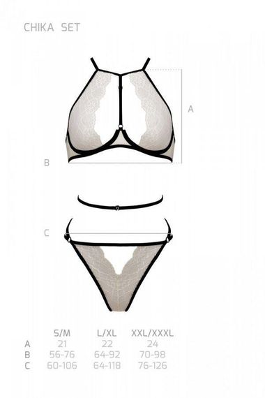 Комплект белья Passion CHIKA SET, XXL/XXXL, cream, топ, трусики Sex Aura | Зображення 5