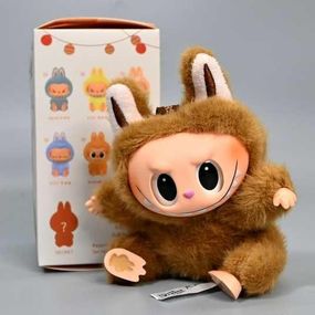 М'яка іграшка Лабубу 15 см РИЖИЙ Монстр Labubu Pop Mart М'який брелок