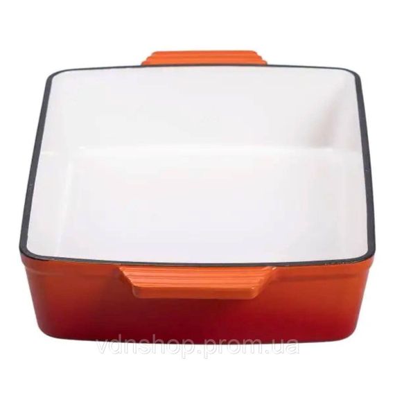 Форма для запікання чавунна 40х23.6х6 см форма для випічки 3 л Помаранчева HP-1-9O | Зображення 2