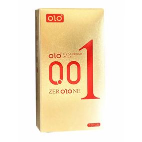 Презервативы Olo Foil 0.01 Gold, ультратонкие, с точками и ребрами, гиалуроновая смазка, 10 шт. Sex Aura