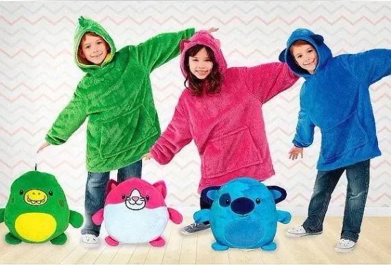 Блакитний Дитяча іграшка-толстовка плед трансформер з капюшоном та рукавами 3 в 1 Huggle Pets Hoodie | Зображення 3