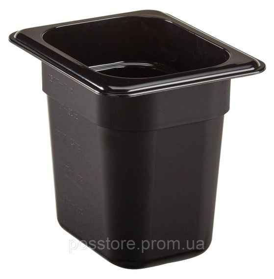 Гастроемкость Cambro GN 1/8 (161х137 мм) из поликарбоната, Черный, 150 мм
