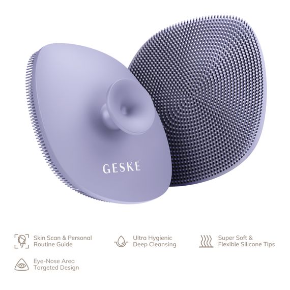 Щітка для обличчя GESKE Facial Brush 4в1 з тримачем purple | Зображення 1