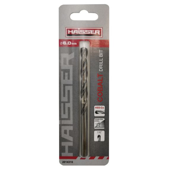 Свердло по металу HSS-Co - 6.0х57х93мм COBALT DIN 338 Haisser Industrial