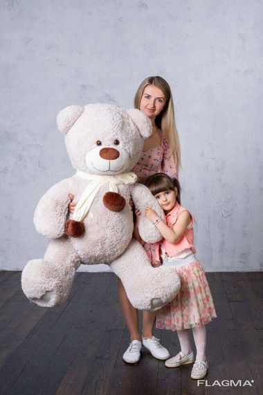 Мишка с латками плюшевый Yarokuz Джозеф 140 см Марципан