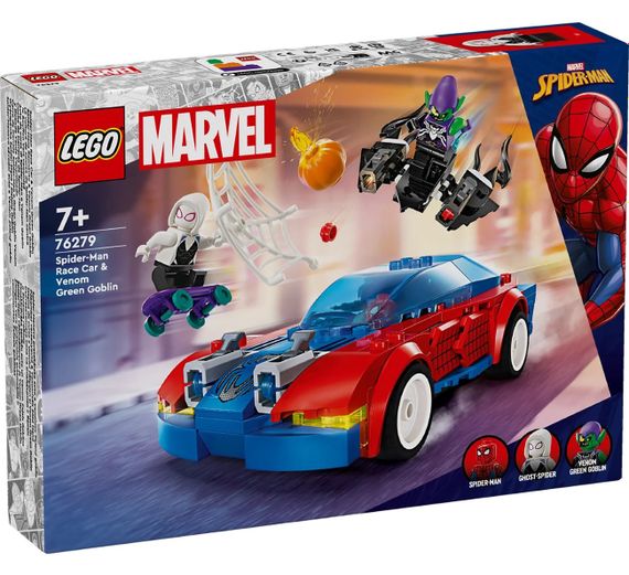 Конструктор LEGO Marvel Автомобіль для перегонів Людини-Павука й Зелений Гоблін з отрутою Венома (76279)