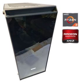 Ігровий ПК Qube Tower / AMD Ryzen 3 2200G (4 ядра по 3.5 - 3.7 GHz) / 16 GB DDR4 / 256 GB SSD + 1000 GB HDD/AMD Radeon RX 580, 8 GB GDDR5, 256-bit/600W + Кабелі в комплекті б/в