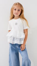 Блуза однотонна для дівчинки DomeiLand 851050 116 см Білий shop (2000999436864)
