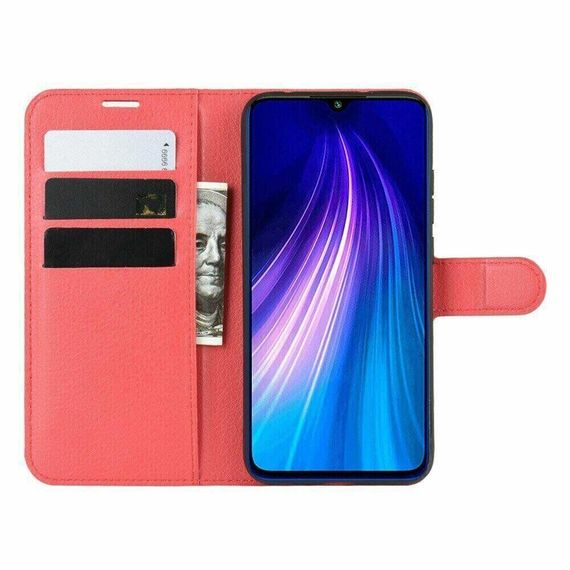 Чохол книжка з кишенями для карт на Xiaomi Redmi Note 8T колір Червоний | Зображення 1